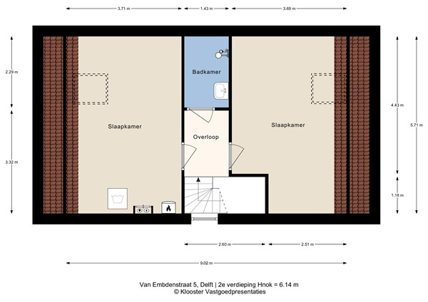 Plattegrond - Van Embdenstraat 5, 2628 ZE Delft - 2e Verdieping.jpg